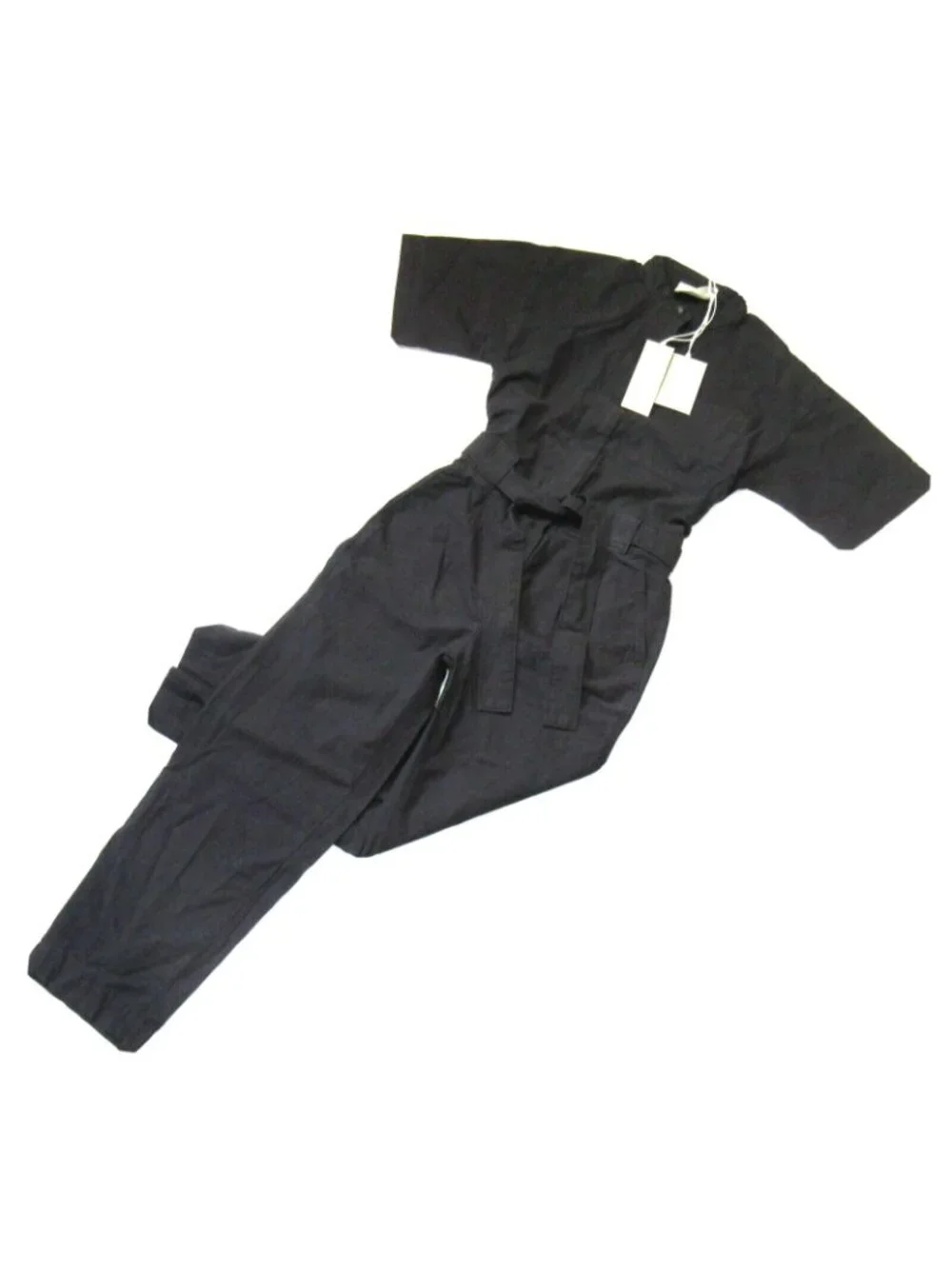 NWT Everlane The Fatigue Short-Sleeve Jumpsuit in Black Belted Cotton Utility 6